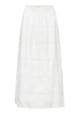 Vera calf skirt - white embroidery