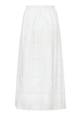 Vera calf skirt - white embroidery