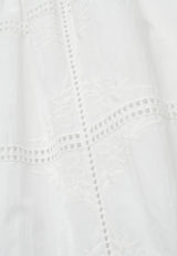 Vera calf skirt - white embroidery