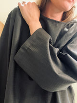 Fiona long sleeve top - Brown check structure